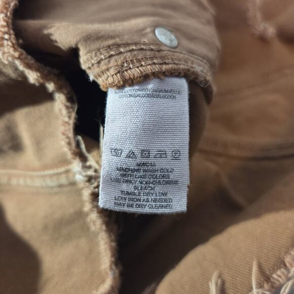 Free People Denim Skirt Women 28 Rust Mini Distressed Pockets Button Fly Western - Picture 10 of 10